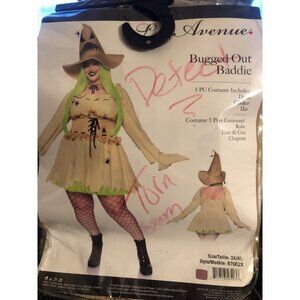 NEW Bugged Out Baddie Womens Plus SZ 3X/4X Costume Halloween MSRP $71 Torn Seam